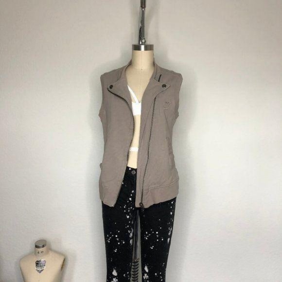 McQ Alexander McQueen Moto Biker Zip Logo Vest - Picture 1 of 9